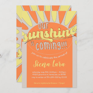 Sunshine Baby shower Happy Neutraal Uitnodiging