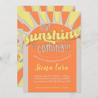 Sunshine Baby shower Happy Neutraal Uitnodiging