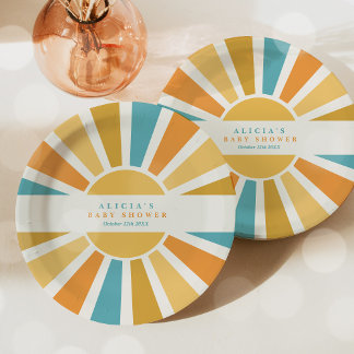 Sunshine Baby shower hier komt de zongele stralen Papieren Bordje