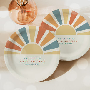 Sunshine Baby shower hier komt de zongele stralen Papieren Bordje