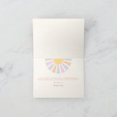 Sunshine Baby shower hier komt de zonroze stralen Bedankkaart (Binnen)