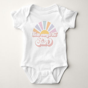 Sunshine Baby shower hier komt de zonroze stralen Romper