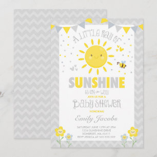 Sunshine Baby shower Invitation Boy Baby shower Kaart