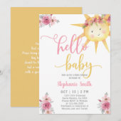 Sunshine Baby shower Invitation fille (Devant / Derrière)