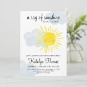 Sunshine Baby shower Invitation Genre Neutre (Debout devant)