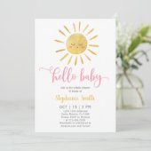 Sunshine Baby shower Invitation Kaart (Staand voorkant)