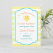 Sunshine Baby shower Invitation Sun Boy (Debout devant)