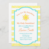Sunshine Baby shower Invitation Sun Boy (Devant / Derrière)