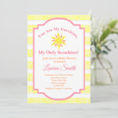 Sunshine Baby shower Invitation Sun Girl (Debout devant)