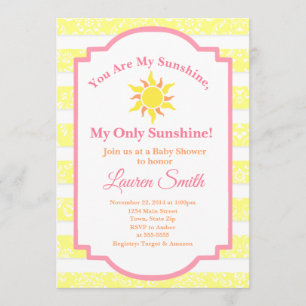 Sunshine Baby shower Invitation Sun Girl