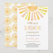Sunshine Baby shower Kaart (Voorkant / Achterkant)