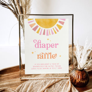 Sunshine Baby shower Luier Raffle teken Poster