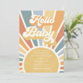 Sunshine Baby shower Muted Boho Retro Sunshine Kaart (Staand voorkant)
