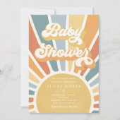 Sunshine Baby shower Muted Boho Retro Sunshine Kaart (Voorkant)