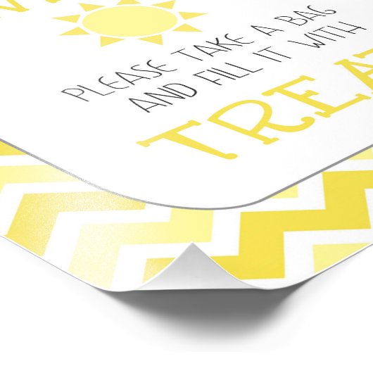 Sunshine baby shower neemt een traanje foto afdruk (Hoek)