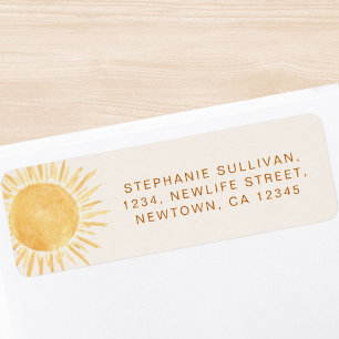 Sunshine Baby shower Return Address Etiket