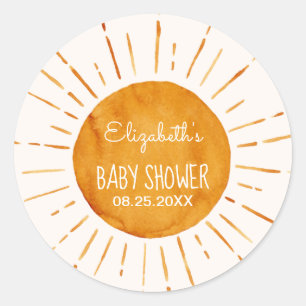 Sunshine Baby shower Ronde Sticker