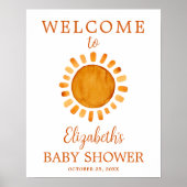 Sunshine Baby shower Welkom Poster (Voorkant)