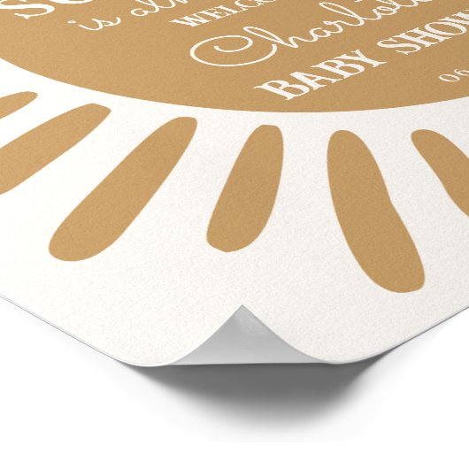 Sunshine baby shower welkomstbord poster (Hoek)
