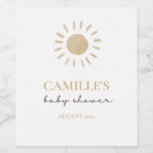Sunshine Baby shower Wijn Etiket (Enkel label)