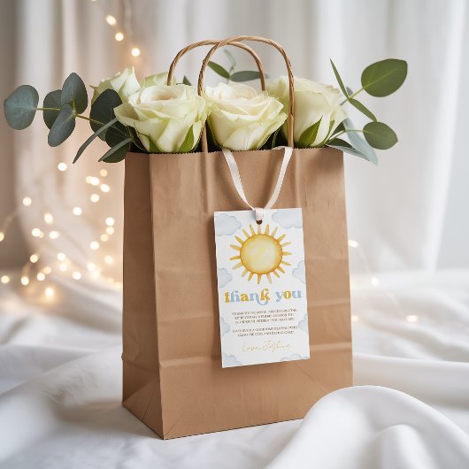 Sunshine Birthday Favor Tag Cadeaulabel