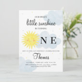 Sunshine Birthday Invitation for Boy or Girl Kaart (Staand voorkant)