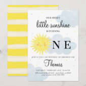 Sunshine Birthday Invitation for Boy or Girl Kaart (Voorkant / Achterkant)
