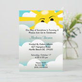 Sunshine Birthday Invitation Kaart (Staand voorkant)