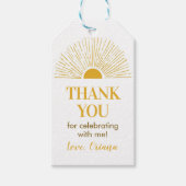 Sunshine Birthday Party Dank u Label Cadeaulabel (Voorkant)