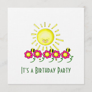 Sunshine Birthday Party Invitation Kaart