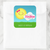 Sunshine Birthday Party Vierkante Sticker (Tas)