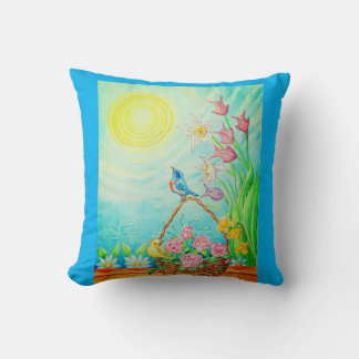 Sunshine blue skies throw pillow kussen