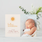 Sunshine Boho 2 foto Baby Aankondiging (Staand voorkant)