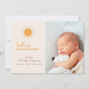 Sunshine Boho 2 photo Baby Faire-part