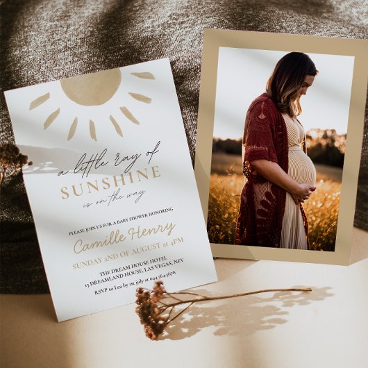 Sunshine Boho Baby shower Uitnodiging