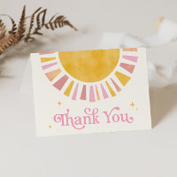 Sunshine Boho Carte de remerciements rétro