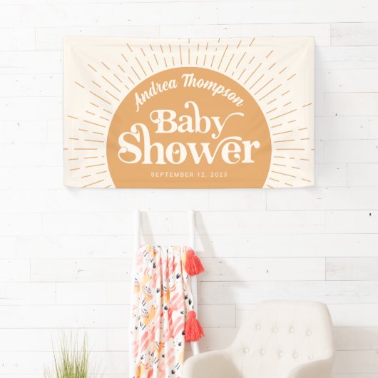 Sunshine Boho geel Baby shower Spandoek (Insitu)