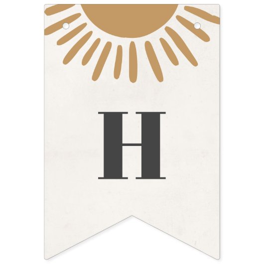 Sunshine Boho Gelukkige Verjaardagsfeestbanner Vlaggetjes (Tweede vlag)