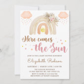 Sunshine Boho Rainbow Baby shower Invitation (Devant)