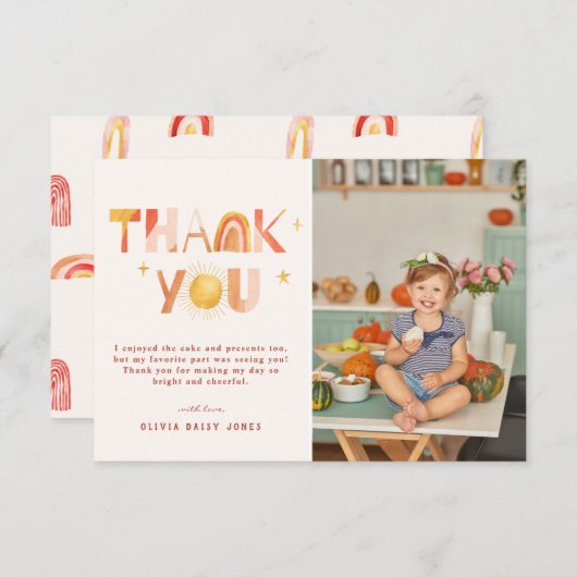 Sunshine Boho Rainbow | Foto bedankt (Voorkant / Achterkant)