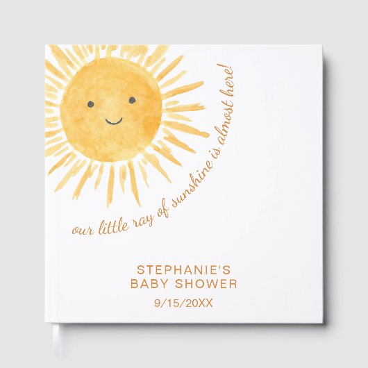 Sunshine Boho Sun Genderneutraal Baby shower Gastenboek (Voorkant)