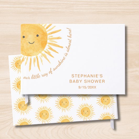 Sunshine Boho Sun Genderneutraal Baby shower Gastenboek