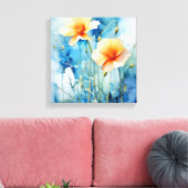 Sunshine Bouquet: Een levendige Waterverf bloemenk Canvas Afdruk (Insitu (Woonkamer))