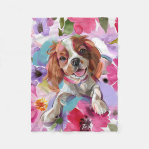 'Sunshine' Caavalier fleece blanket SMALL Deken
