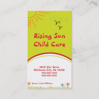 Sunshine Child Care Visitekaartje