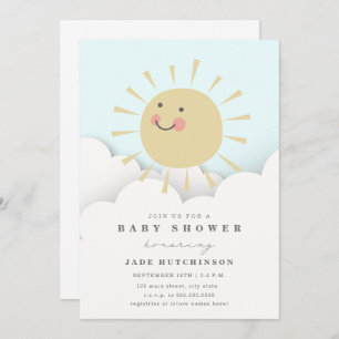 Sunshine Clouds Baby shower Kaart