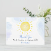 Sunshine Clouds Blue Birthday Hartelijk dank Kaart (Staand voorkant)
