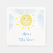 Sunshine Clouds Blue Boy Baby shower Servet (Voorkant)