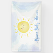 Sunshine Clouds Blue Boy Baby shower Spandoek (Verticaal)