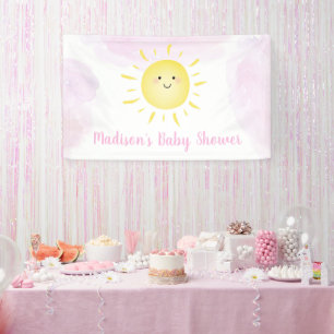 Sunshine Clouds Pink Girl Baby shower Spandoek